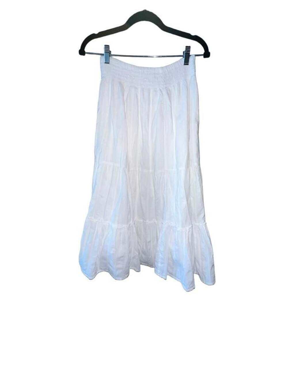 White Peasant Skirt Size M 100% Cotton Boho Renaissance Fair